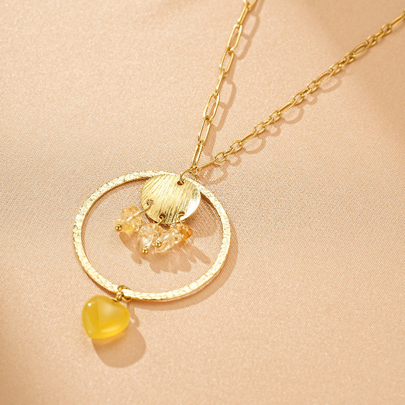 Collier Citrine – Cœur Solaire
