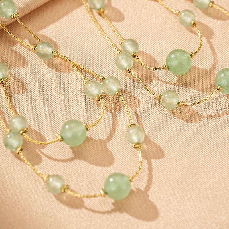 Boucles d'Oreilles Aventurine / Améthyste – Cascade Douce