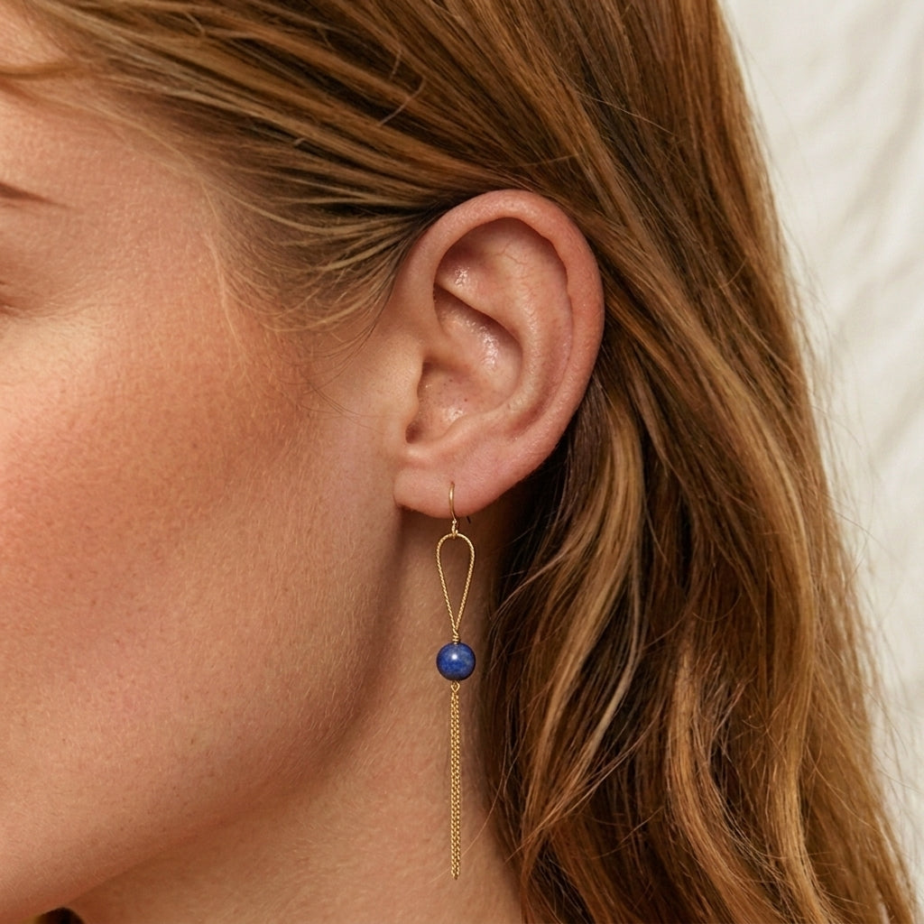 Boucles d'Oreilles Lapis Lazuli – Scintillement Céleste