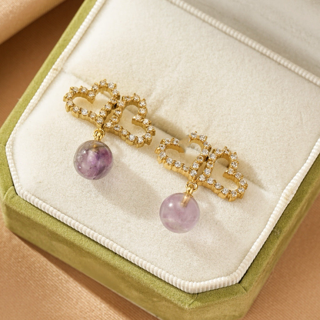 Boucles d'Oreilles Aventurine – Cœur Verdoyant
