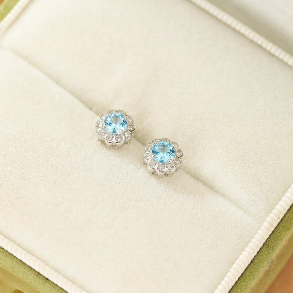 Topaz Earrings – Eden Flower, Silver
