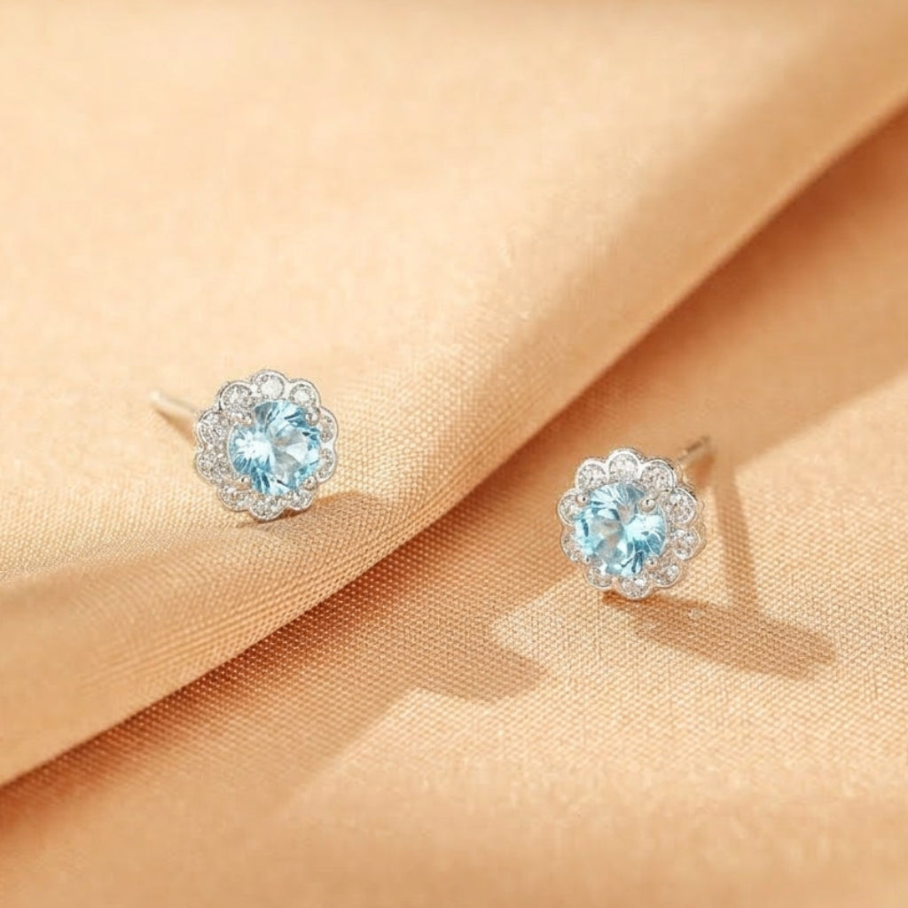 Topaz Earrings – Eden Flower, Silver