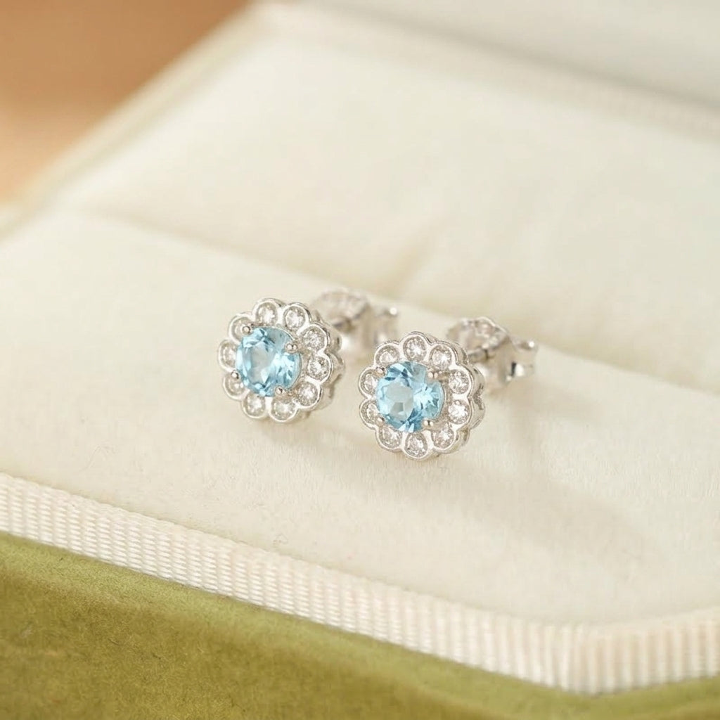 Topaz Earrings – Eden Flower, Silver