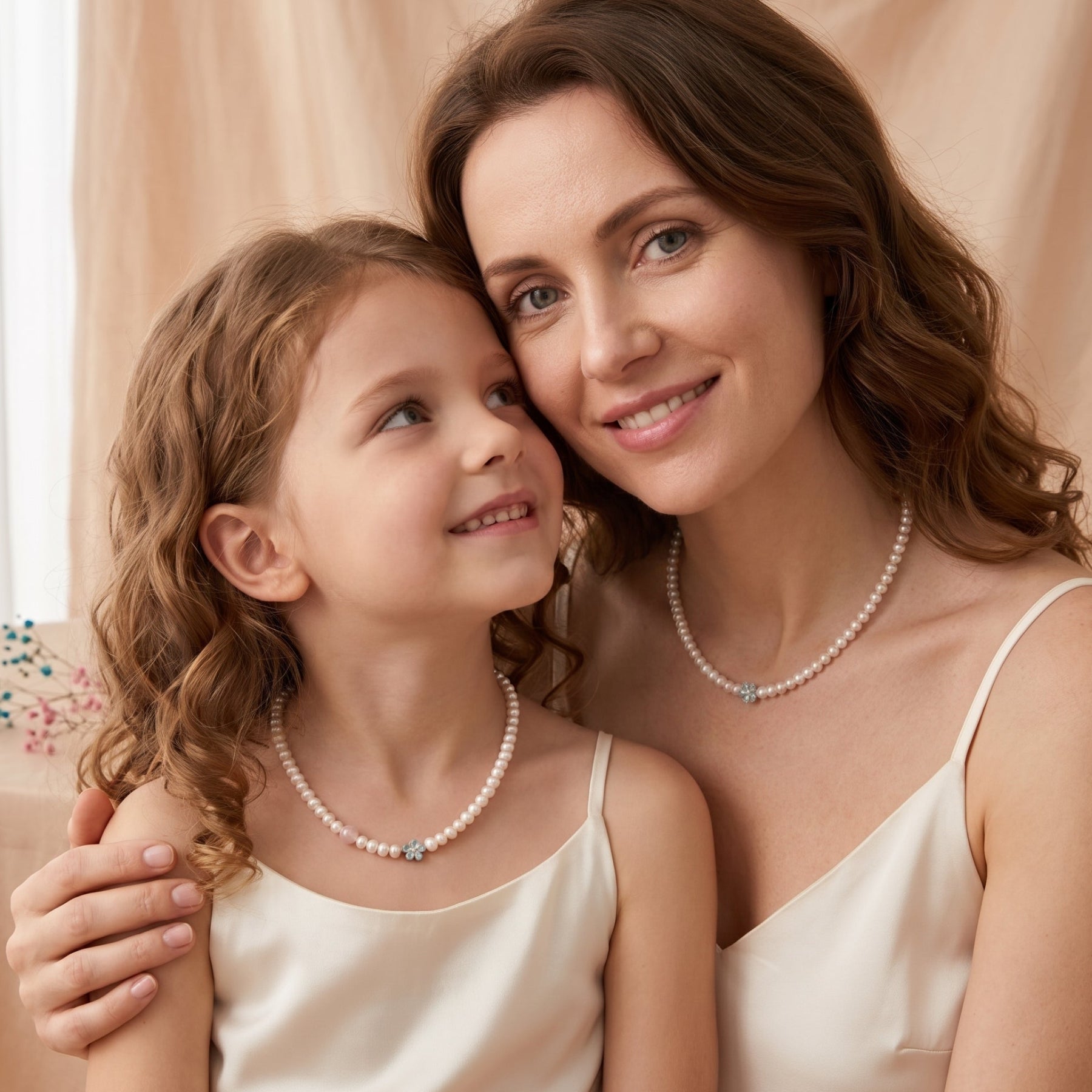 Collier Perle et Quartz Rose – Fleur de Tendresse, Argent