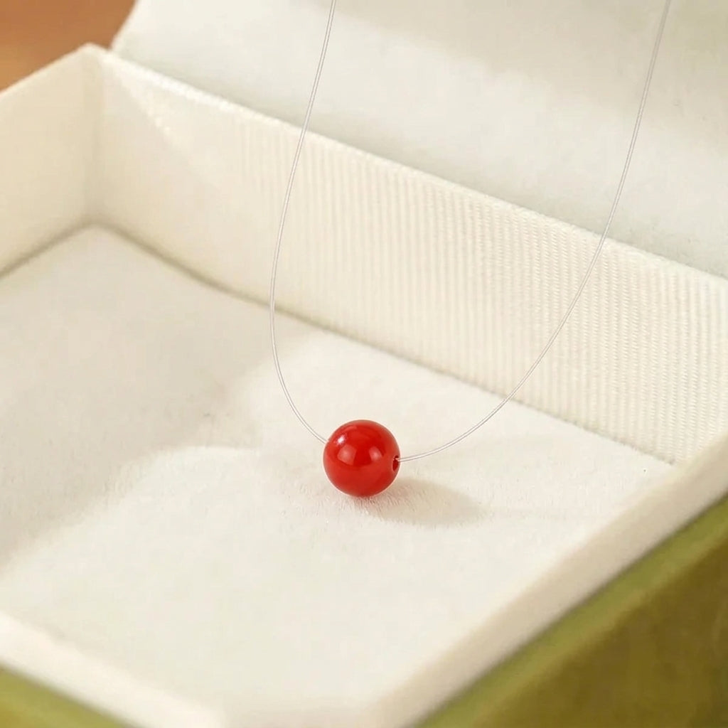 Collier Flottant Cinabre – Goutte de Fortune, Argent