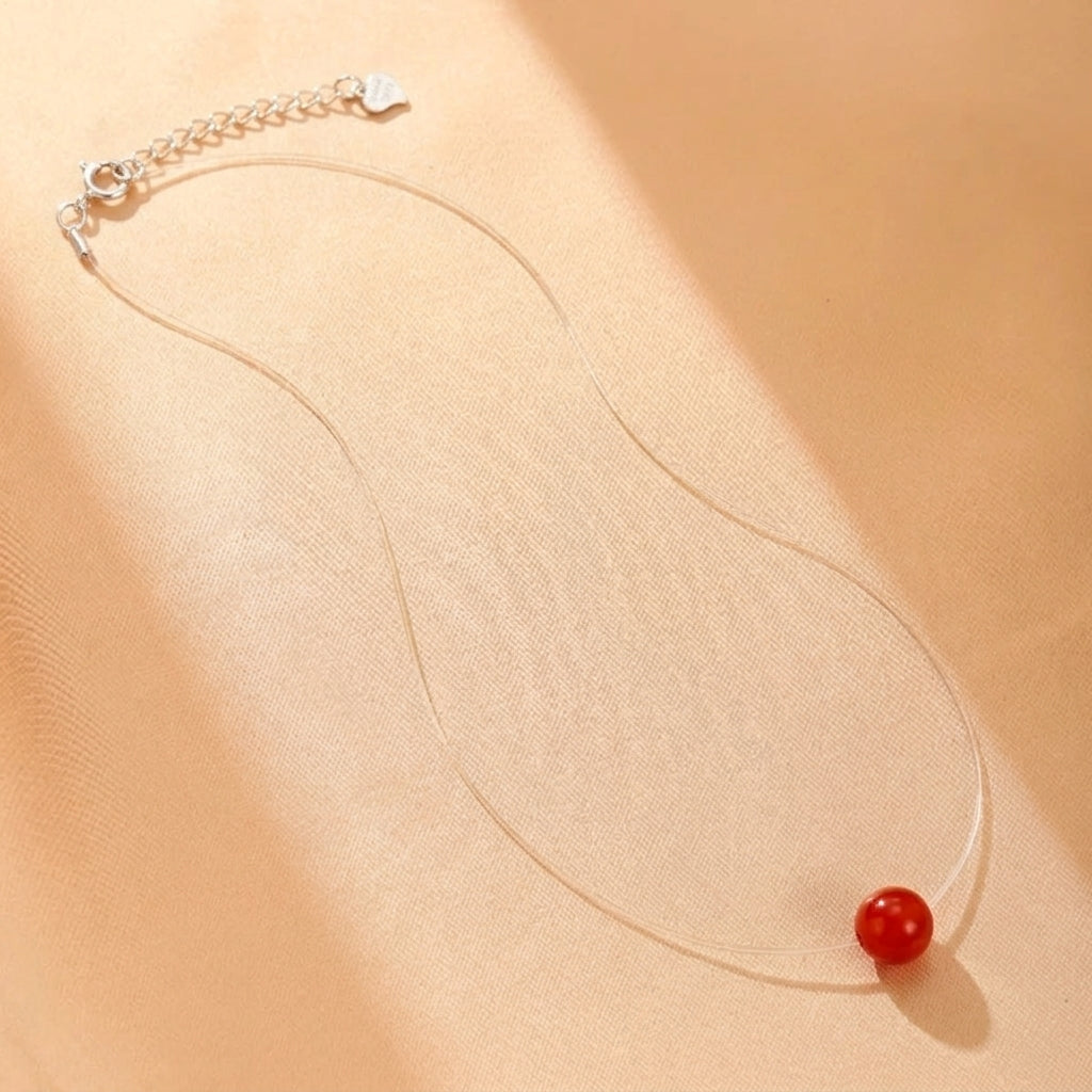 Collier Flottant Cinabre – Goutte de Fortune, Argent