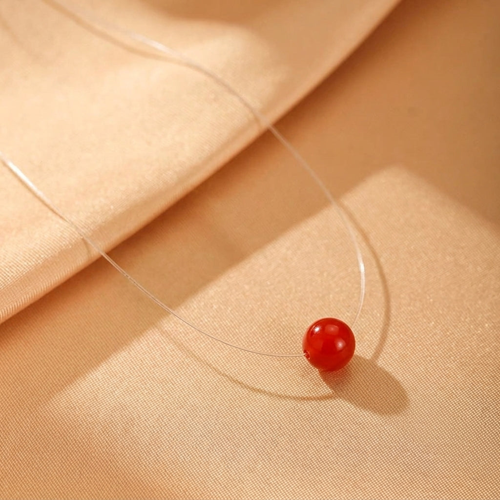 Collier Flottant Cinabre – Goutte de Fortune, Argent