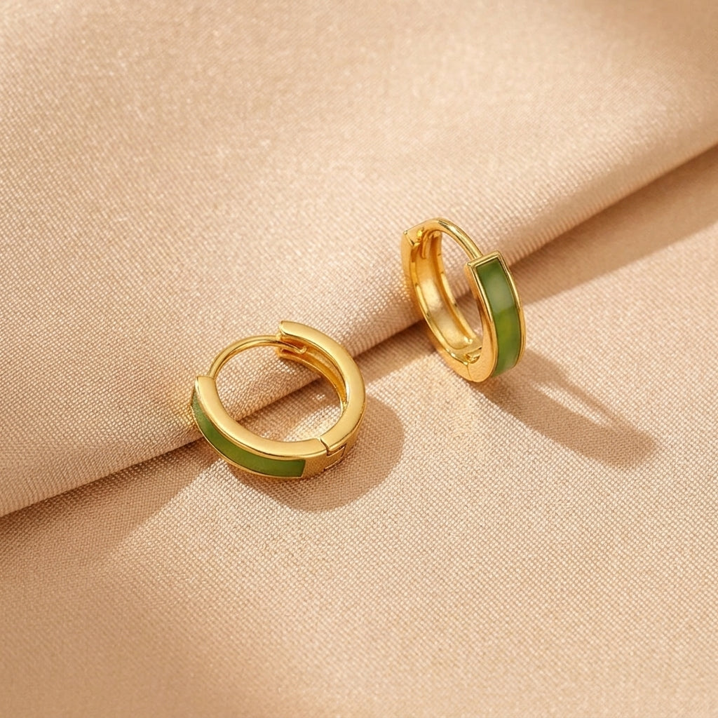 Boucles d'Oreilles Jade Néphrite – Divine Élégance, Argent