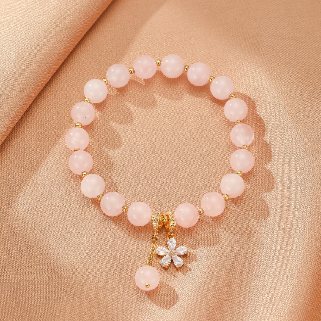 Bracelet Quartz Rose – Fleur de Tendresse