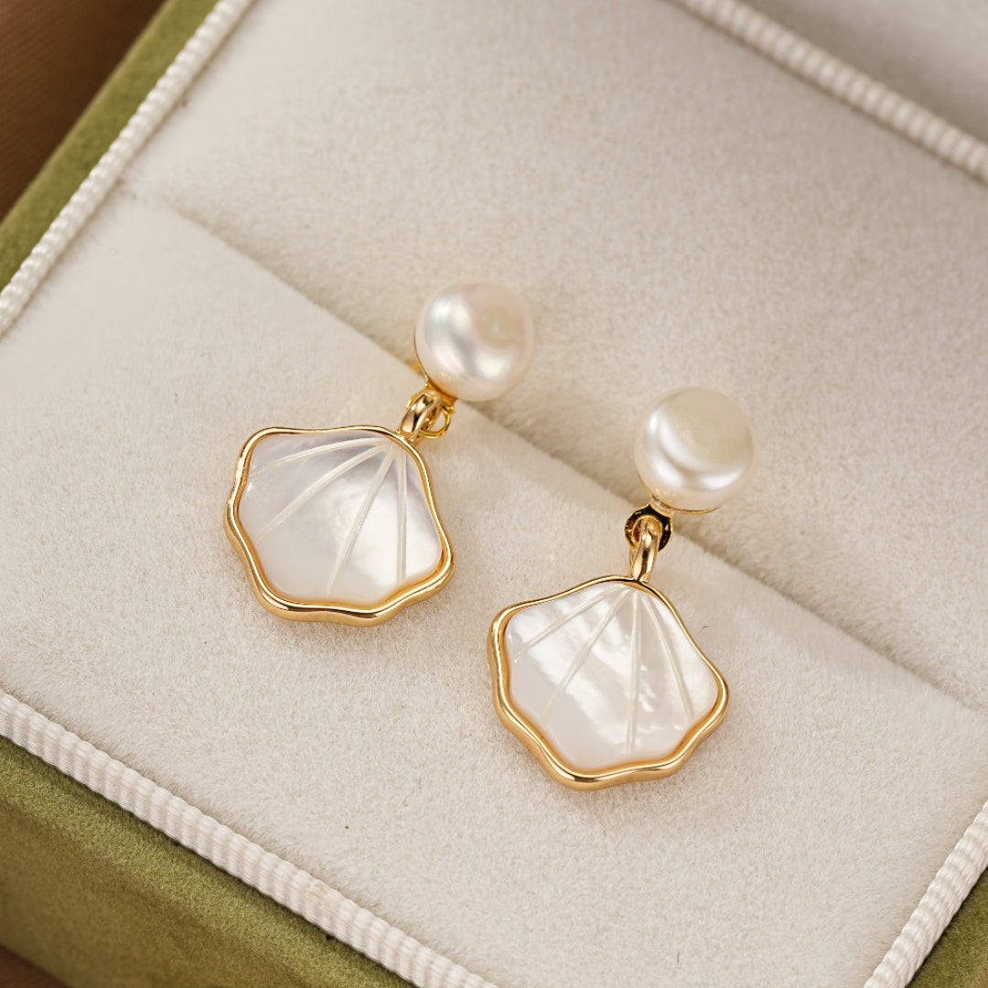 Boucles d’Oreilles Perle – Éclat Marin