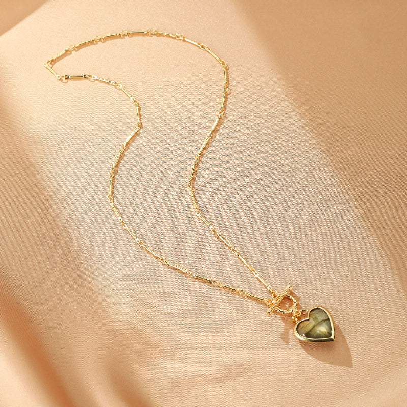 Collier Labradorite – Cœur Heureux
