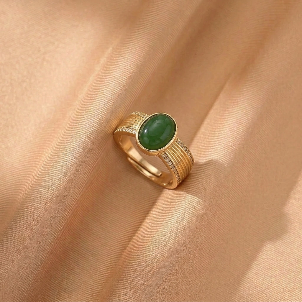 Bague Jade Vert – Héritage Céleste, Argent