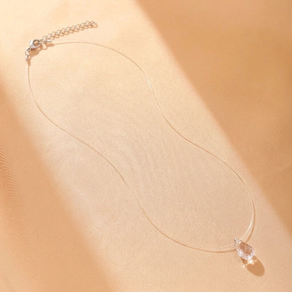 Collier Flottant Citrine, Améthyste, Quartz Clair et Topaze – Fil d’Éclat