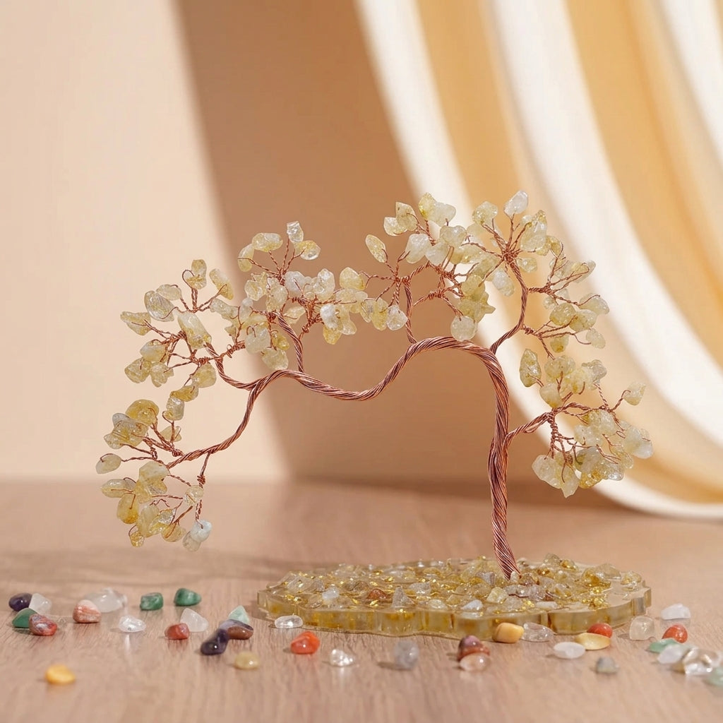 Arbre de Vie Citrine, Améthyste, Aventurine et 7 Chakras – Sept Énergies, Agate