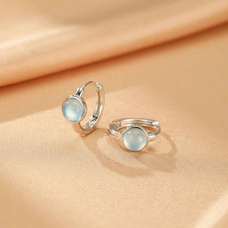 Boucles d'oreilles Aigue marine – Lumière Marine, Argent