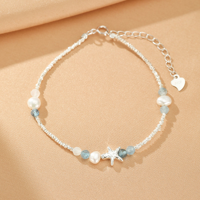 Bracelet Aigue-Marine – Vol Marin, Argent S925