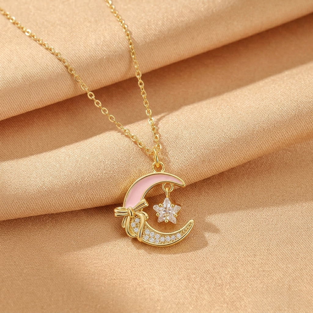 Collier Lune – Essence Lunaire, Argent Plaqué Or