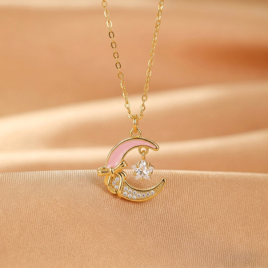 Collier Lune – Essence Lunaire, Argent Plaqué Or
