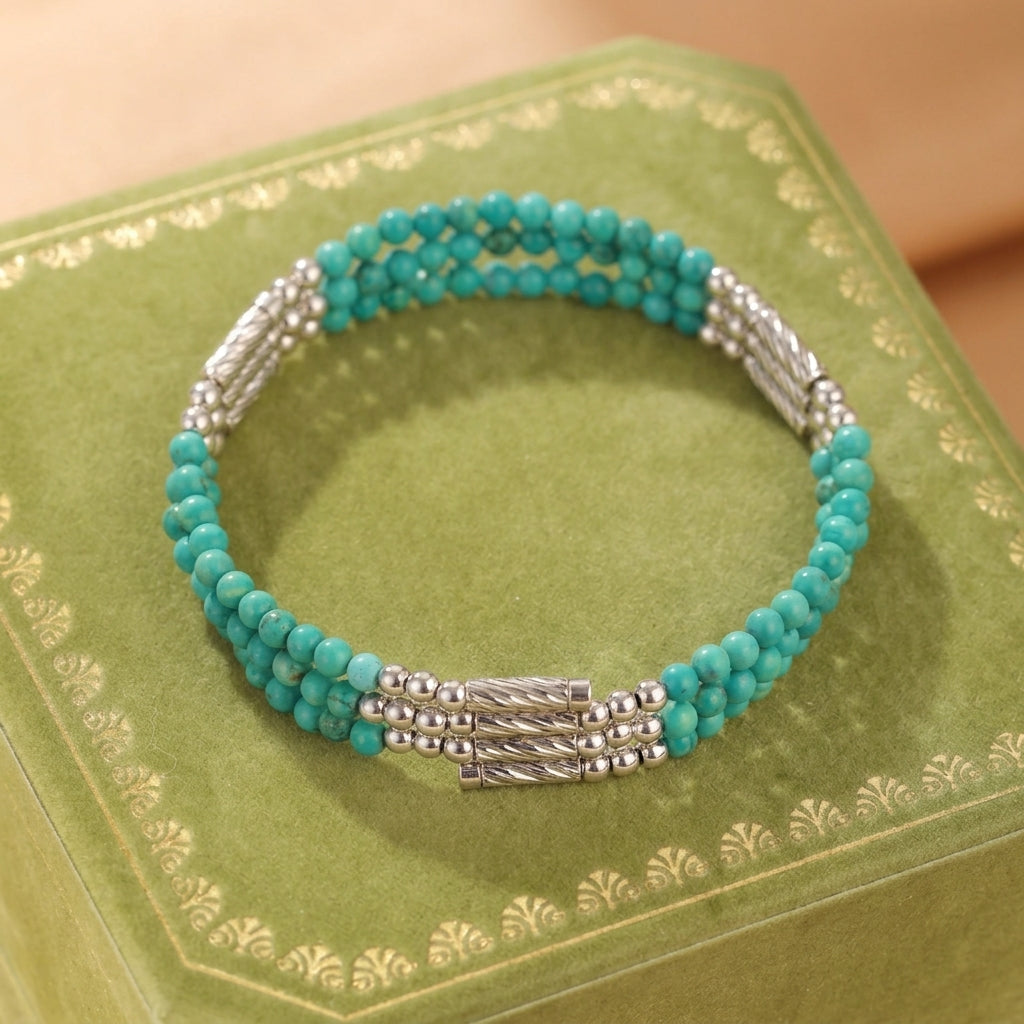 Turquoise Bracelet – Azure Glow, Silver