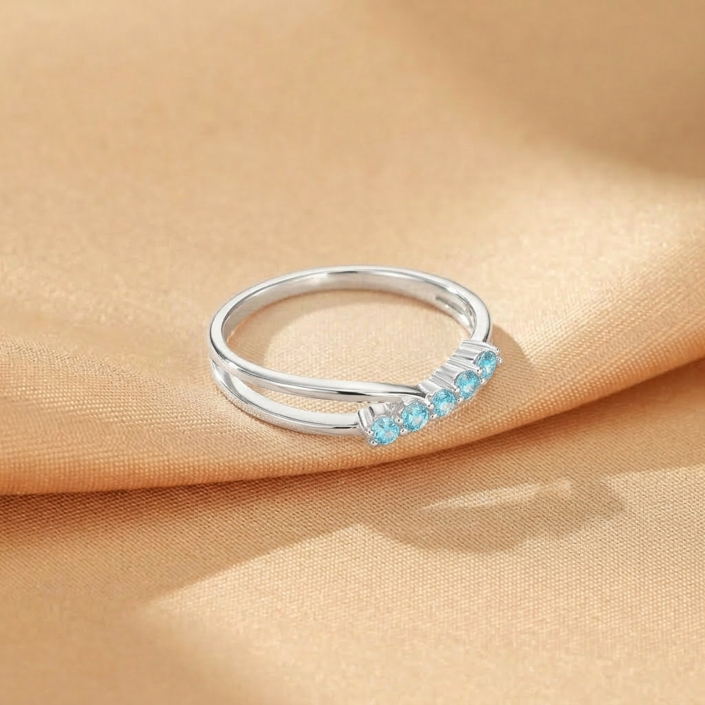 Bague Topaze – Onde Scintillante, Argent