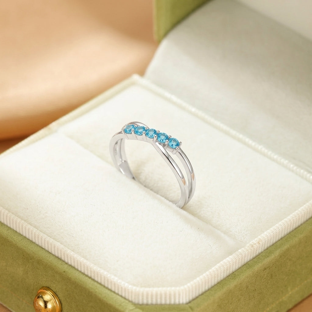 Bague Topaze – Onde Scintillante, Argent