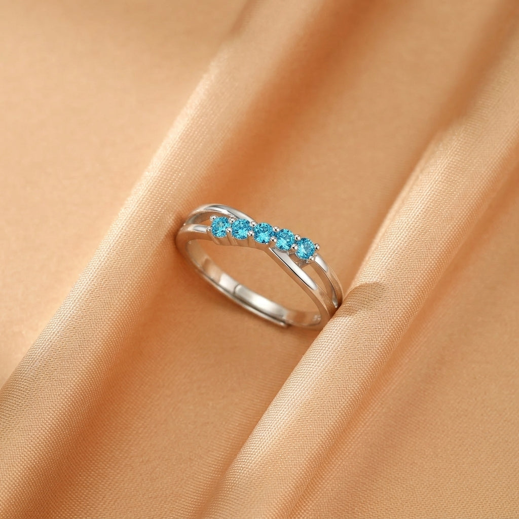 Bague Topaze – Onde Scintillante, Argent