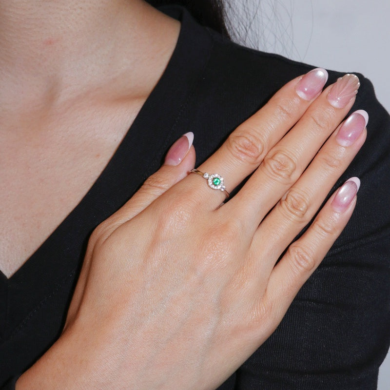 Bague Émeraude – Harmonie Verte, Argent