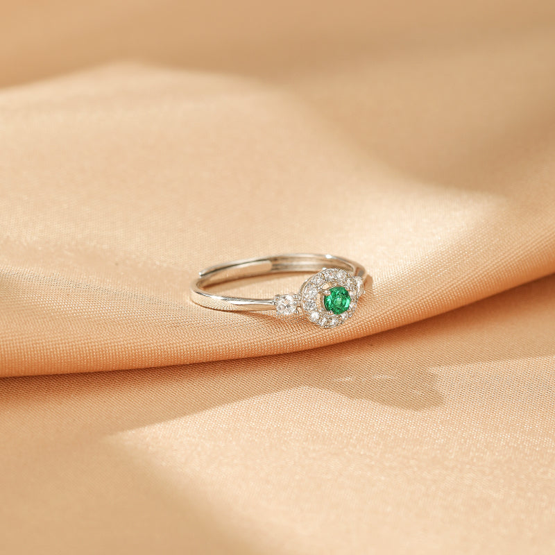 Emerald Ring – Green Harmony, Silver