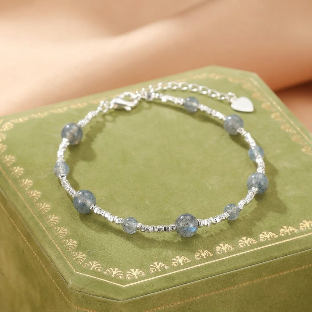 Bracelet Labradorite – Beauté Lunaire, Argent