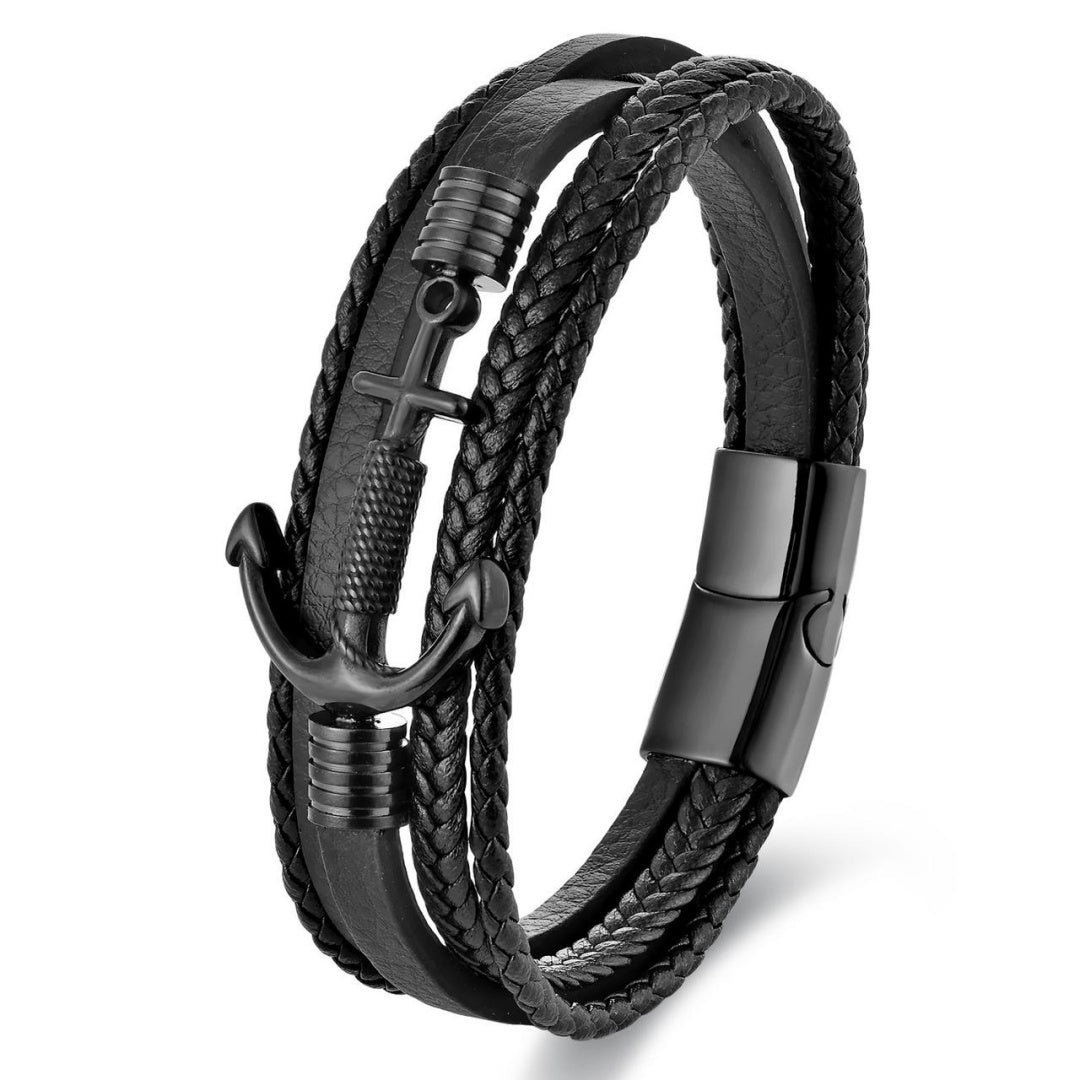 Men's Anchor Leather Bracelet – Ligne de Force