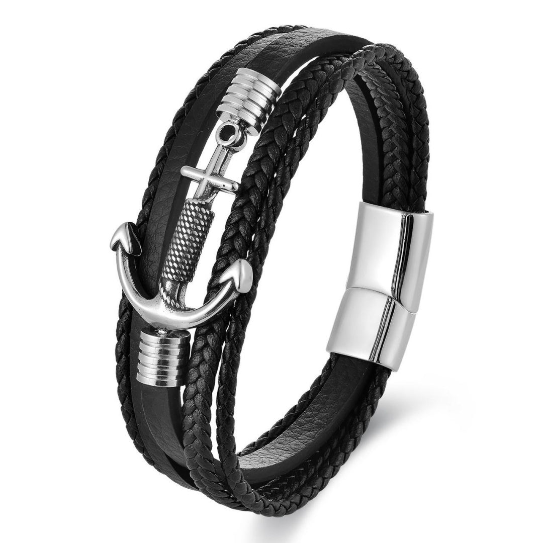 Men's Anchor Leather Bracelet – Ligne de Force