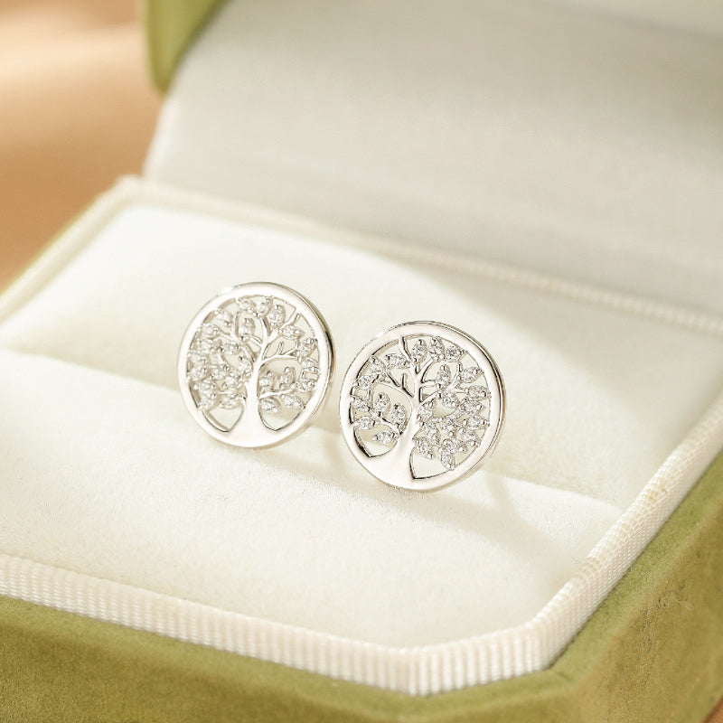 Boucles d'Oreilles Arbre de Vie – Harmonie Sacrée, Argent S925