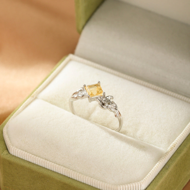 Bague Citrine – Éclat de Joie, Argent