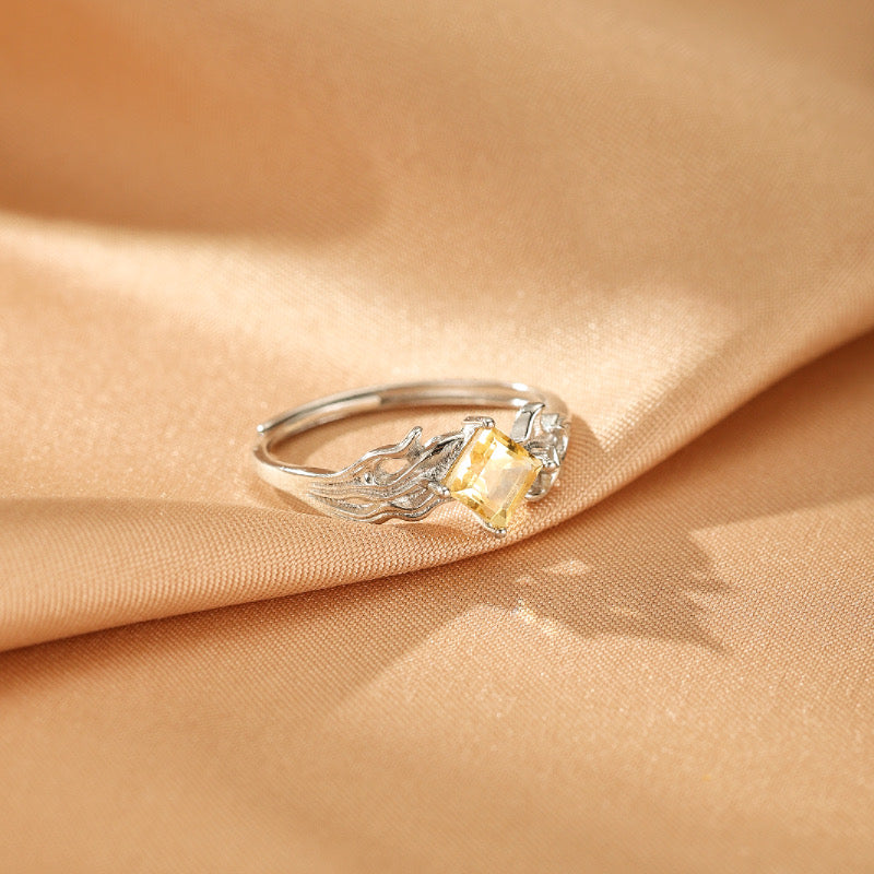 Bague Citrine – Éclat de Joie, Argent