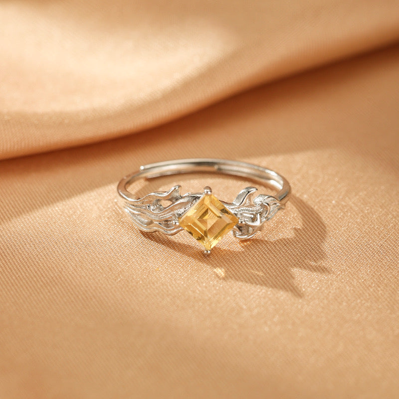 Bague Citrine – Éclat de Joie, Argent