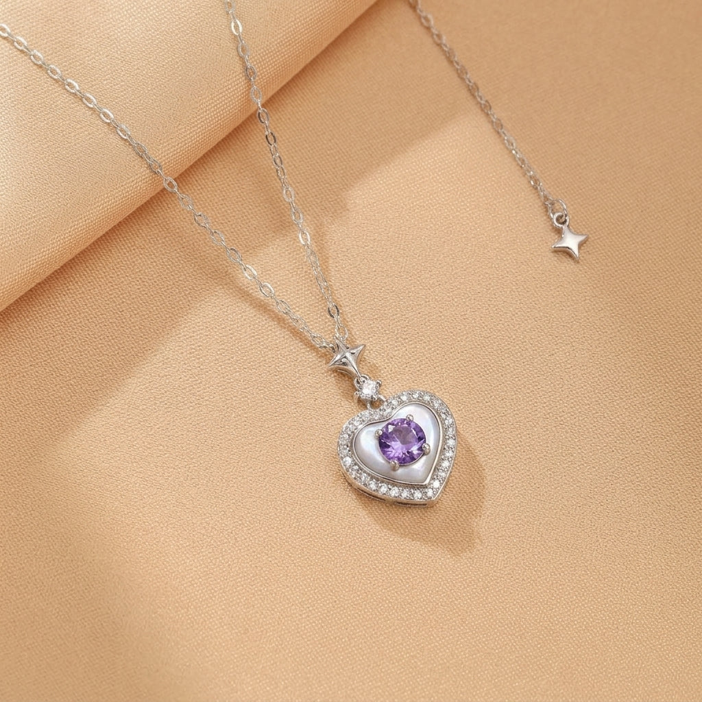 Collier Améthyste – Boréalis Murmurant, Argent Plaqué Or 18K