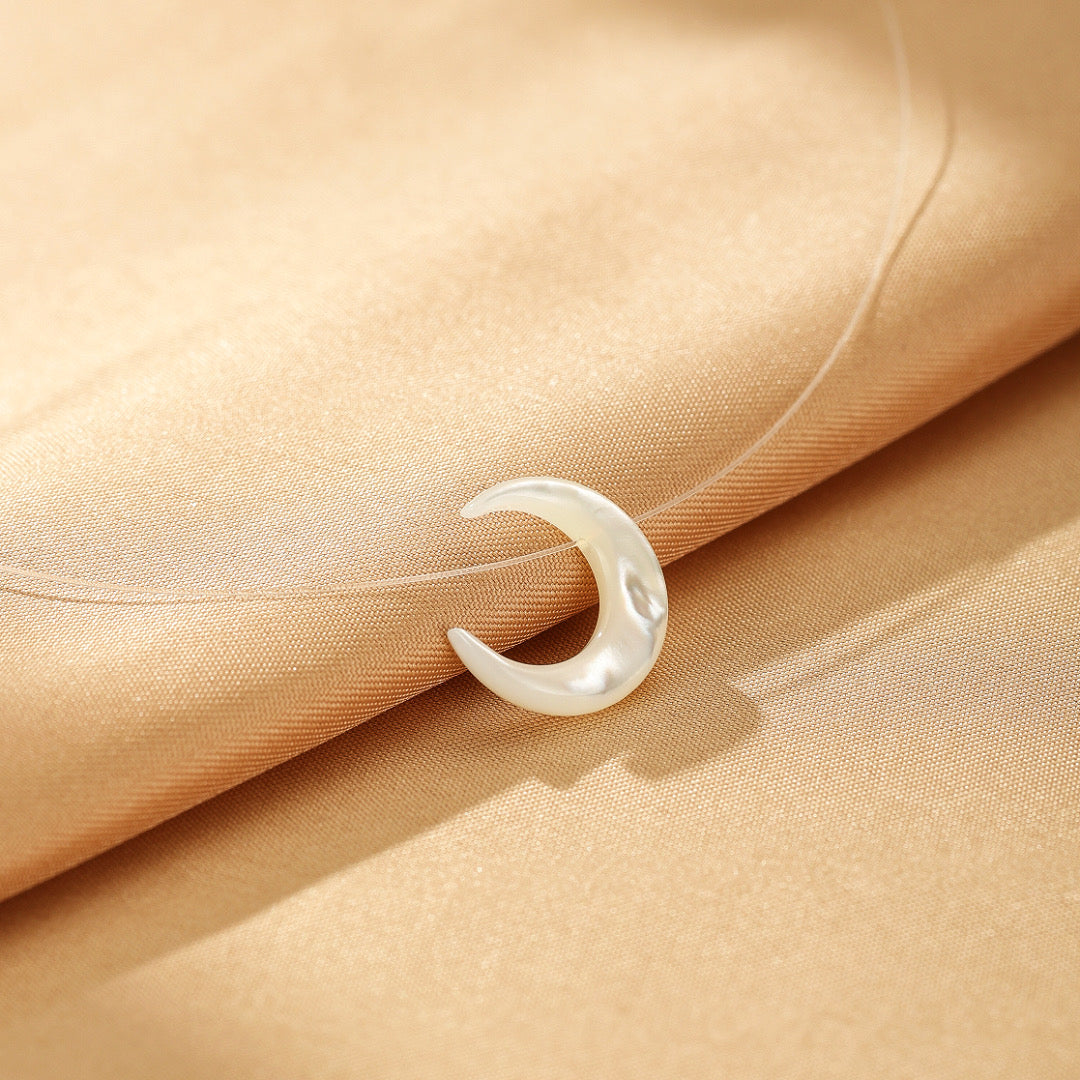 Collier Flottant Nacre - Lune Solitaire