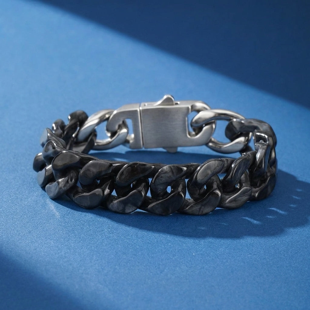 Bracelet Homme Jadéite Noire – Guerrier Silencieux