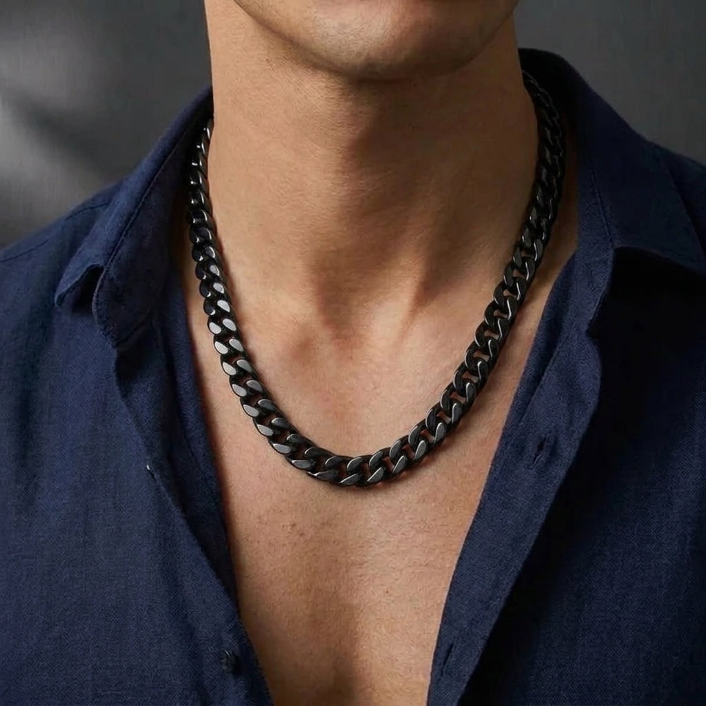 Collier Homme Jadéite Noire – Héritage des Rois