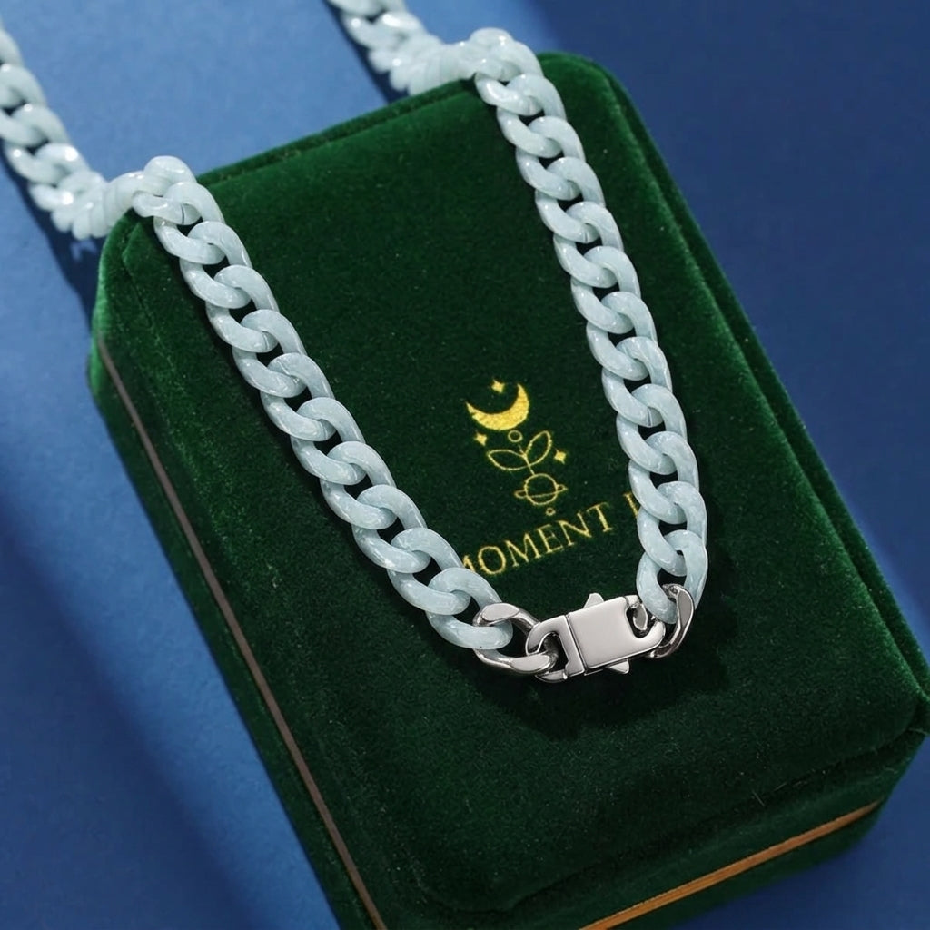 Collier Homme Jadéite Bleue – Esprit Souverain