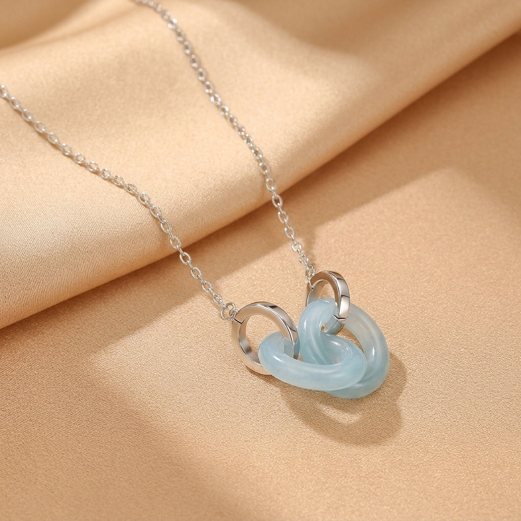 Collier Jadéite Bleue – Éden Minéral, Argent