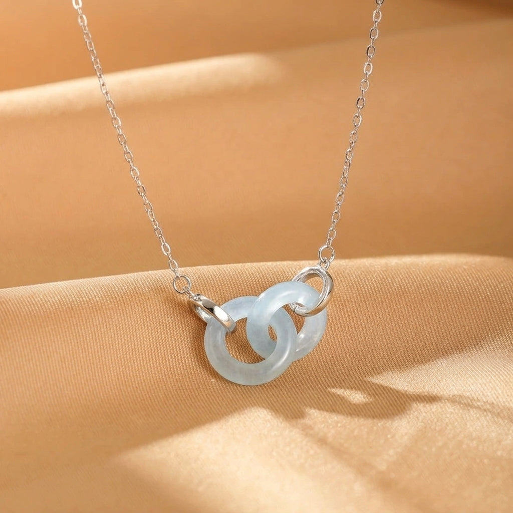Collier Jadéite Bleue – Éden Minéral, Argent