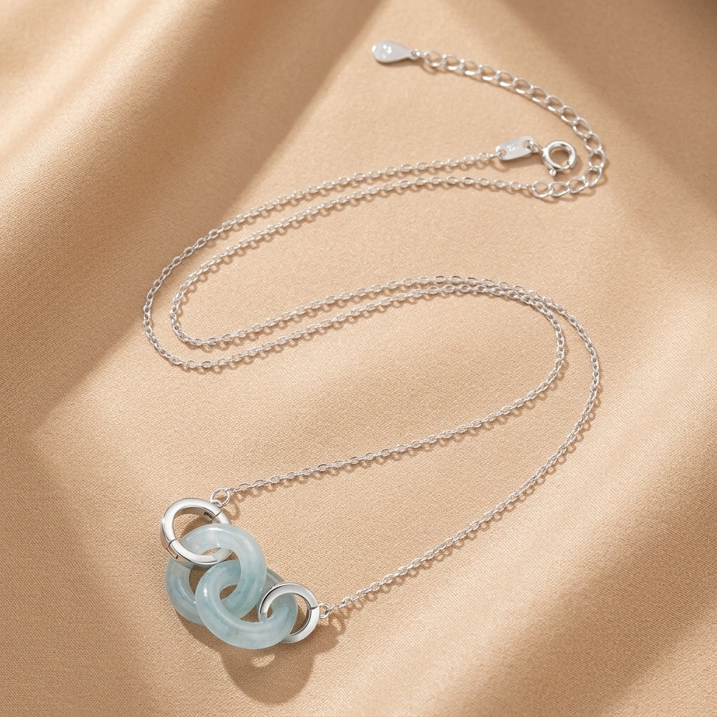 Collier Jadéite Bleue – Éden Minéral, Argent