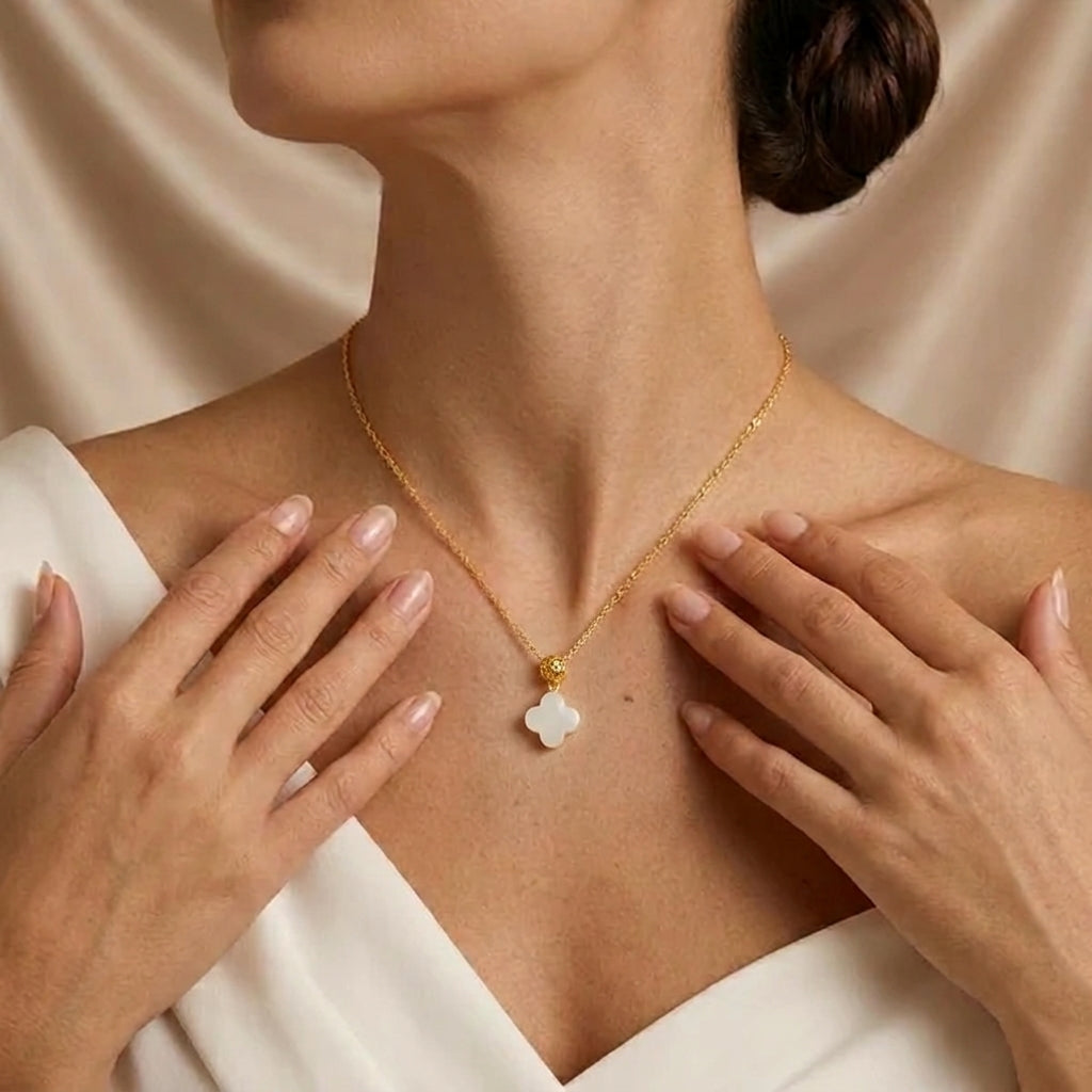 Collier Jade Néphrite – Reflet du Matin, Or 18K
