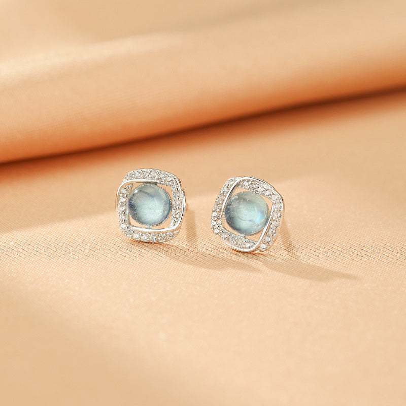 Boucles d'oreilles Aigue marine – Onde Marine, Argent