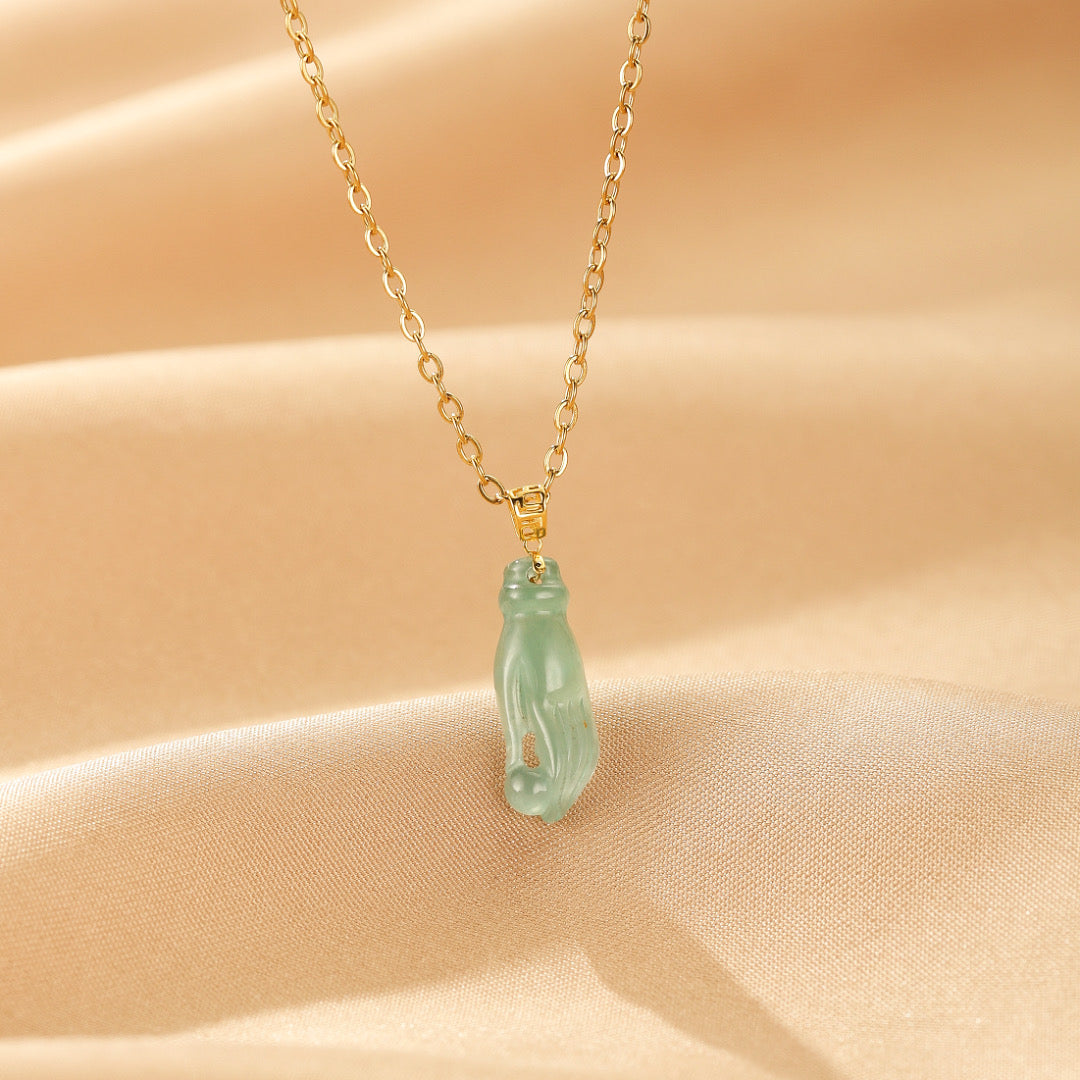 Collier Jadéite Bleue – Grâce Céleste, Or 18K
