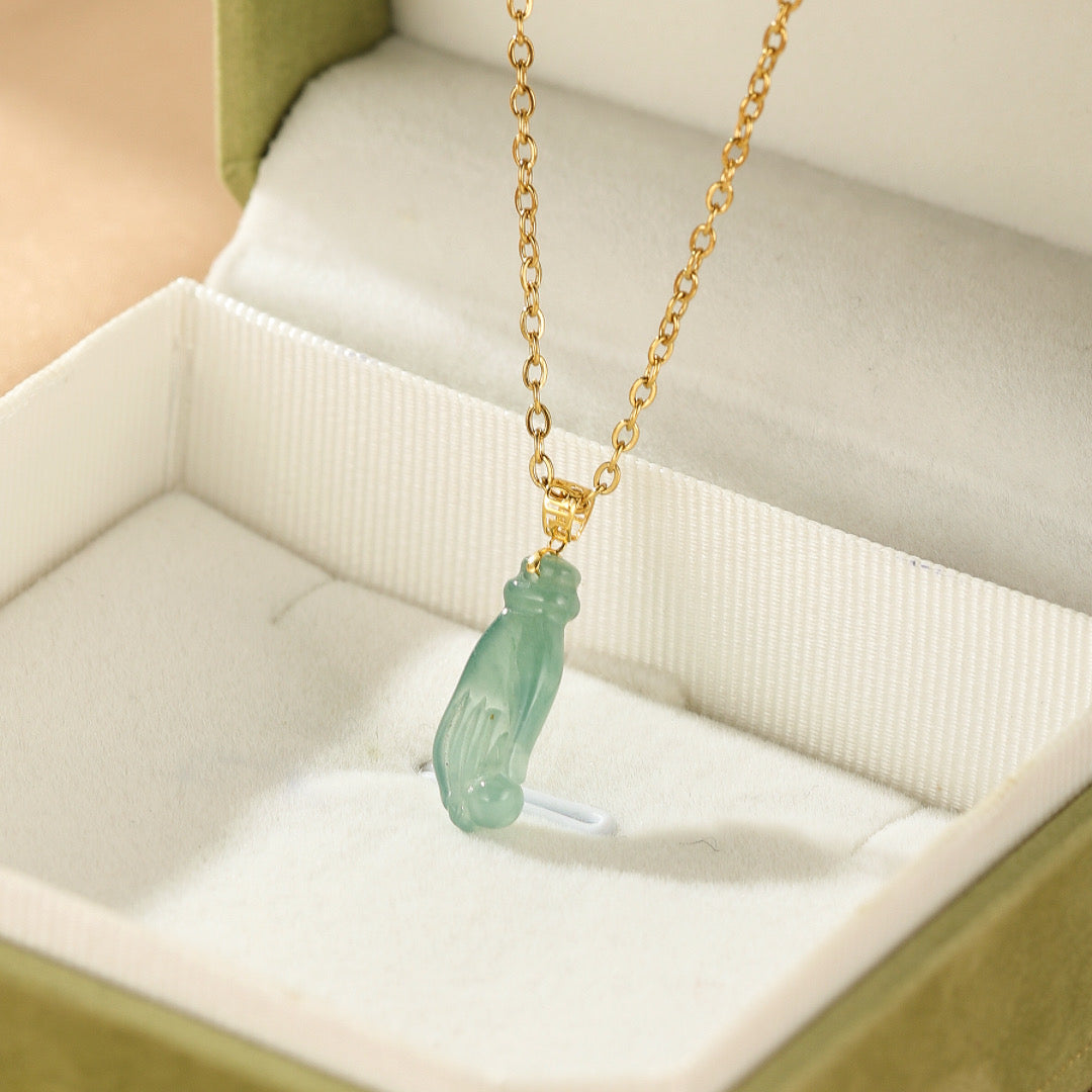 Collier Jadéite Bleue – Grâce Céleste, Or 18K