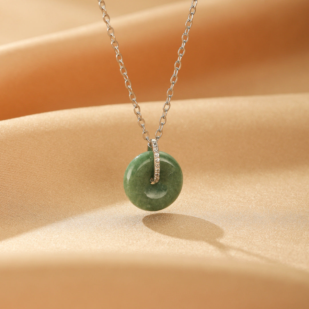 Collier Jadeïte – Flamme Douce, Argent