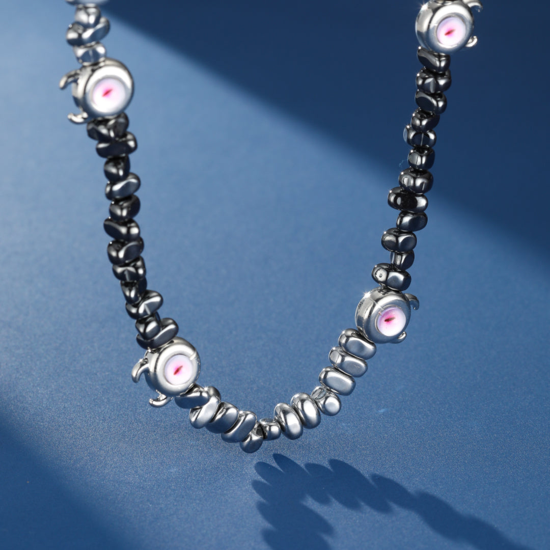 Collier Homme Hématite – Regard Sombre