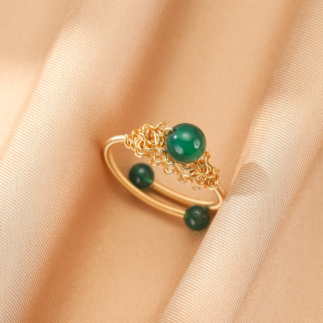 Bague Agate Verte – Énergie Vitalité